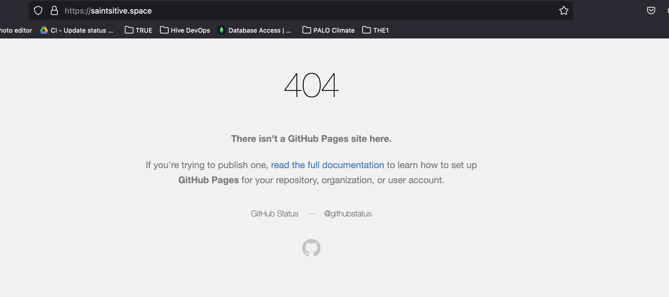 404 github page not found